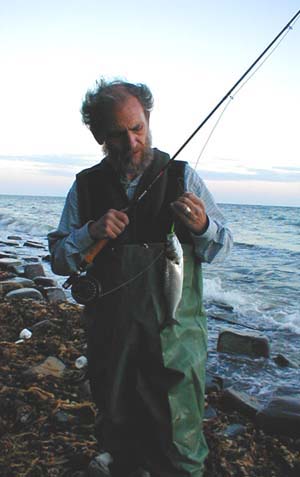 Alan managed to get his bass on a fly (a tiny Delta rubber eel).  In fact we had four fish on chugging plugs, three on floating divers and seven on the fly.  The best fish weighed just on four pounds and took a Chug Bug.