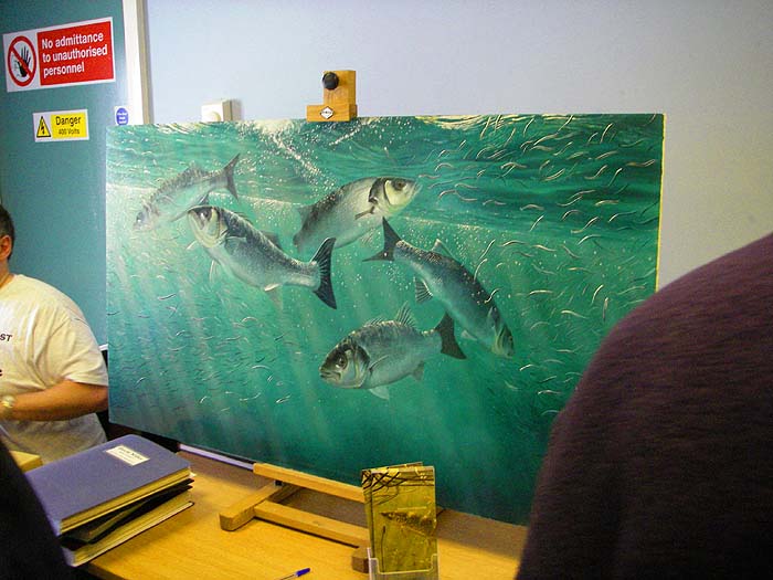 No, it's not the best fish tank ever - simply one of David Miller's fantastic paintings on display at the meeting.  How about that on the wall above your tackle cupboard?
