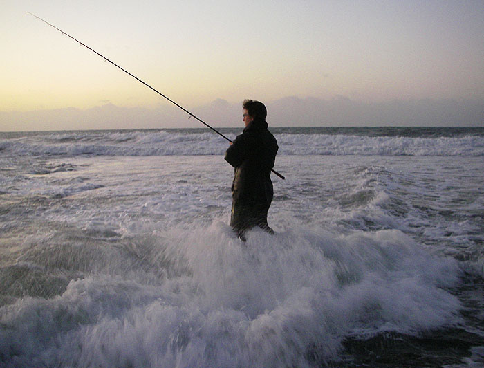 Plug fishing in the surf is exhilarating even when there are no fish about.