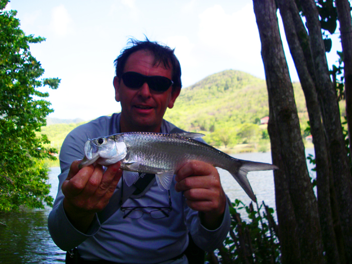 Steve looks a bit dishevelled but clearly relieved to have landed such a lovely little fish.  We each had a few.