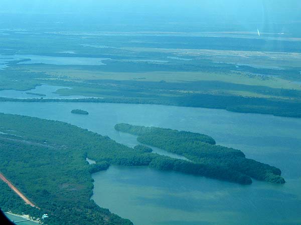 The coastline is a maze of mangrove lined lagoons, rivers and long sandy beaches.