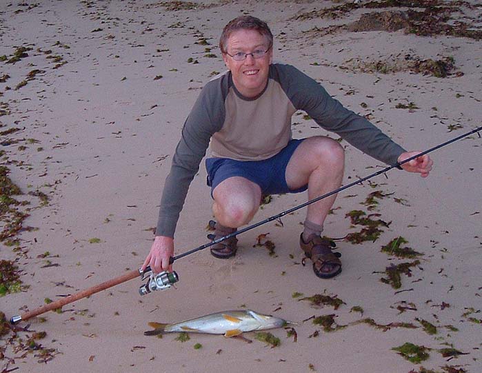 Rich had lots of snook by fishing the 'mucky water'.  NOte the algae washed up on the beach.