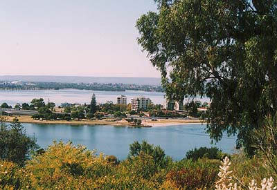 The city of Perth lies in and around the estuary of the Swan River.