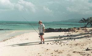 Few people fish from the shore and it is common to have the entire beach to yourself.
