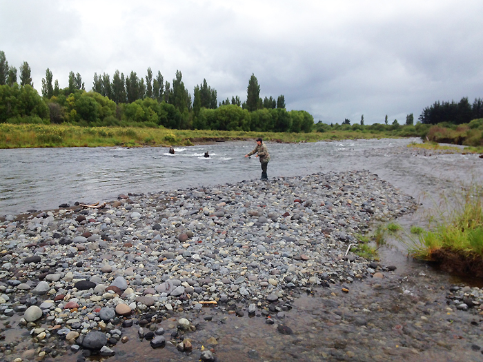 Hamish fishing the lower Tongariro River.